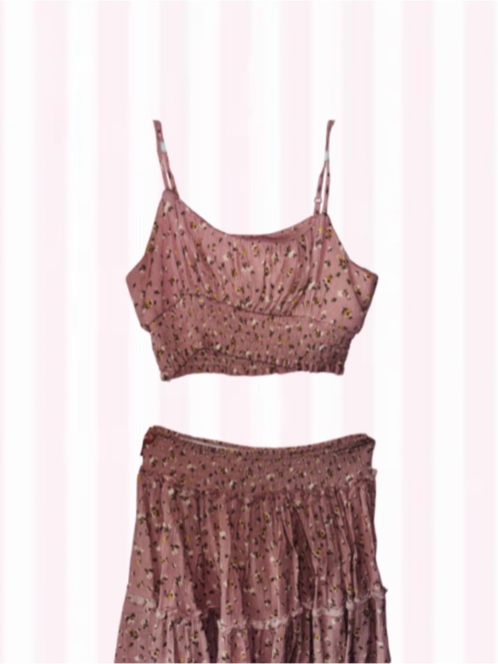 Active USA Pink Floral Two-Piece Set